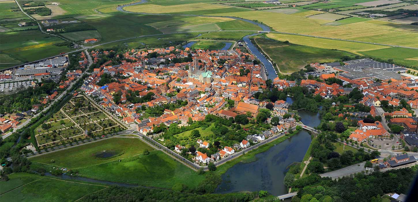 Aerial photo of Ribe | By the Wadden Sea