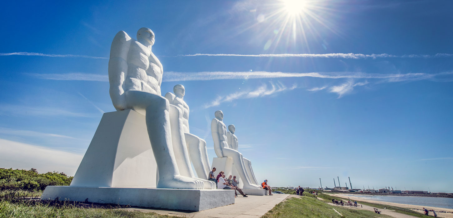 Mensch am Meer in Sonnenschein | Süddänische Nordsee