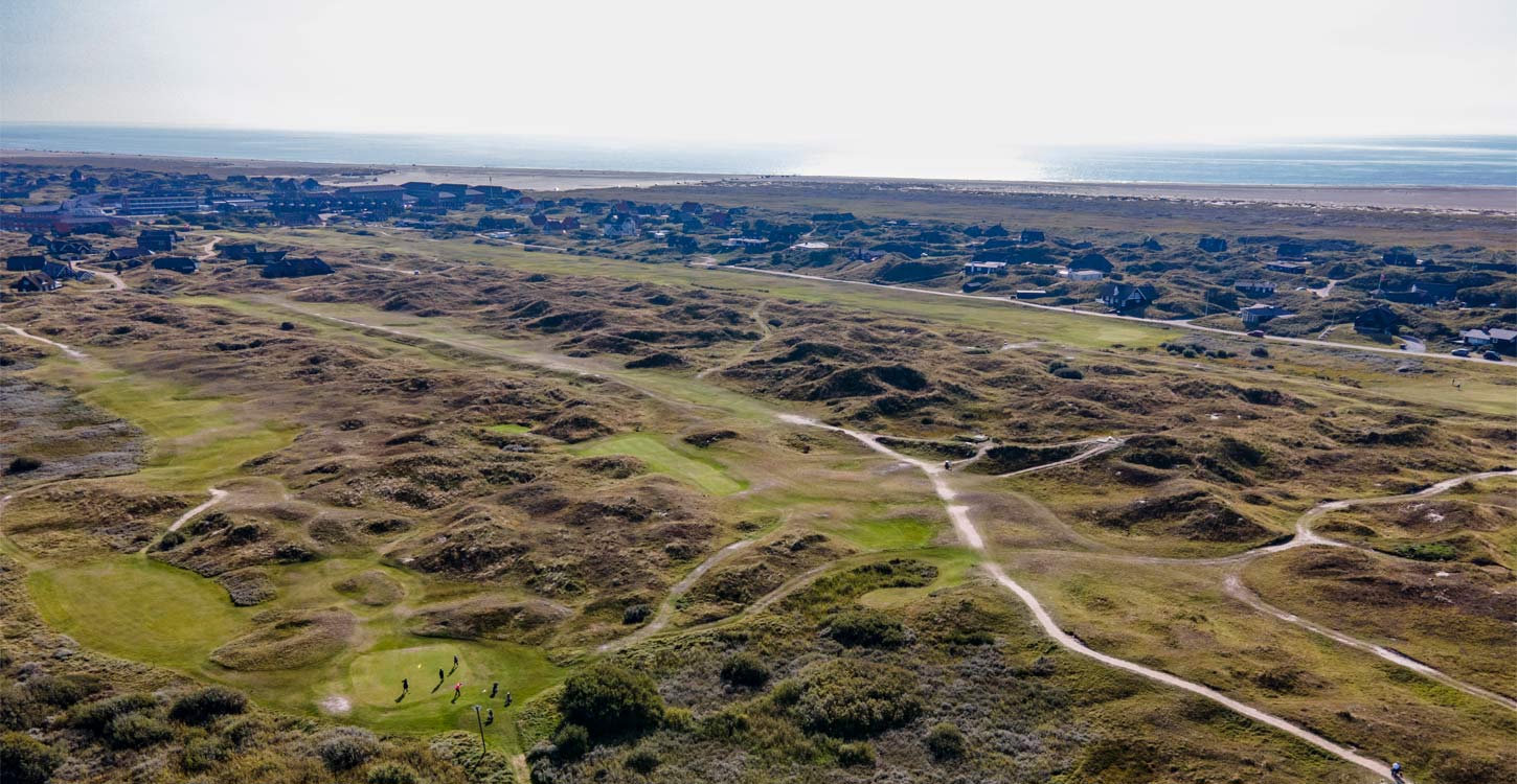 Luftfoto af Fanø Golf Links